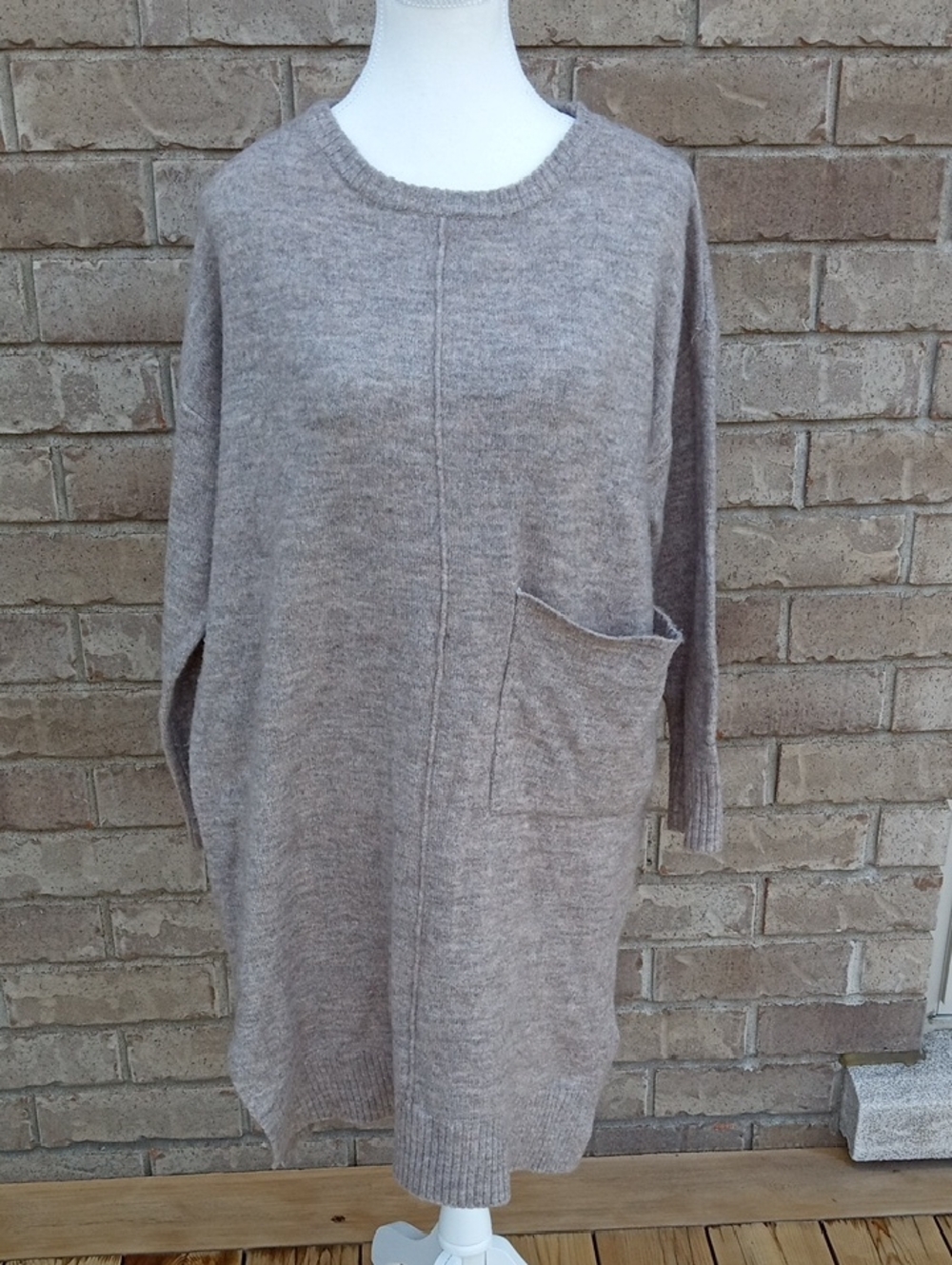 Dreamers Heather Taupe Knit Sweater